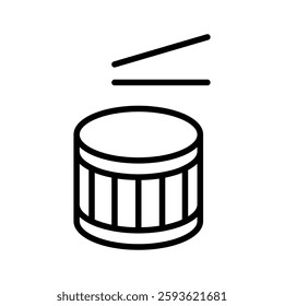 drum icon line vector design with trendy style