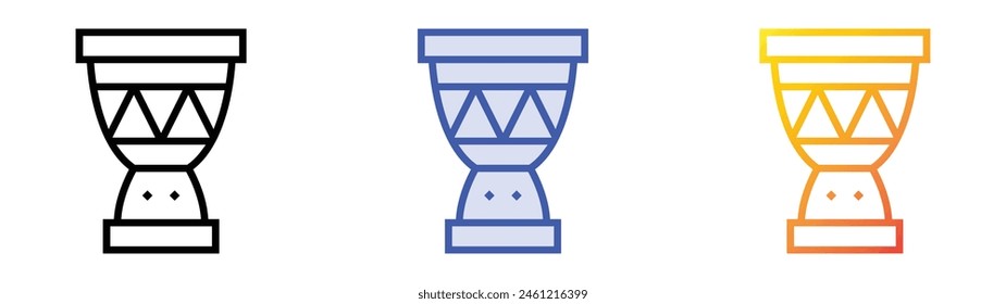 drum icon. Linear, Blue Fill and Gradient Style Design Isolated On White Background