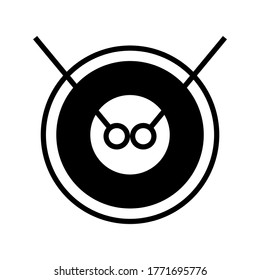 Icono de tambor o logotipo símbolo de signo aislado ilustración vectorial - iconos vectoriales de estilo negro de alta calidad
