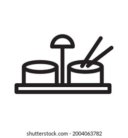 drum icon or logo vector illustration of isolated sign symbol, vector illustration with high quality black outline.