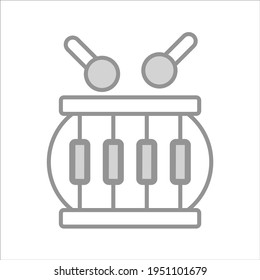 drum icon, modern style Christmas and New Year line icon, Isolated winter holiday symbols