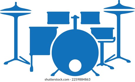 Drum icon, music drums symbol blue vector