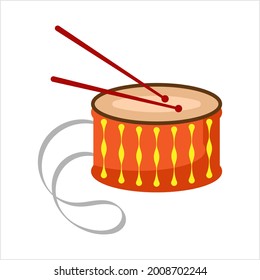 Icono de tambor, Icono de instrumentos musicales Ilustración de arte vectorial