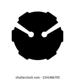 drum icon negative space monochrome minimalistic vector logo concept