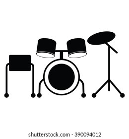 Drum icon on the white background