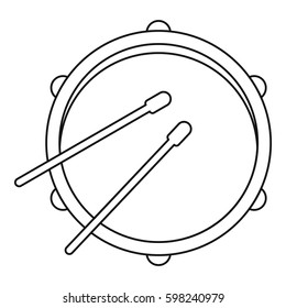 Drum icon. Outline illustration of drum vector icon for web