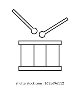 drum icon outline isolated over white background. vector illustration