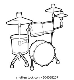 Drum icon. Outline isometric illustration of drum vector icon for web