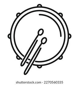 Drum icon outline vector. Music instrument. Acoustic parade