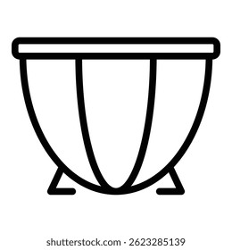 Drum icon. Outline drum vector icon for web design isolated on white background