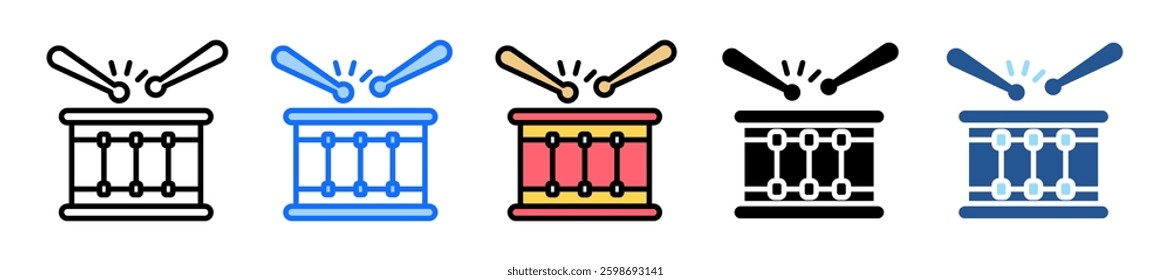 Drum Icon Set Multiple Style Collection