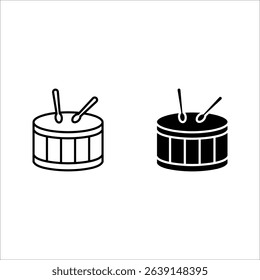 Drum Icon set. symbol for mobile concept color editable