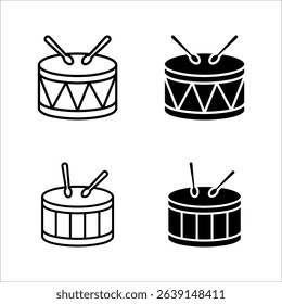 Drum Icon set. symbol for mobile concept color editable