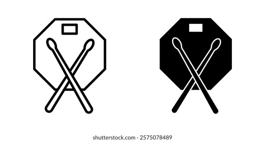 Drum Icon set.Symbol isolated white background. vector illustration. color editable.