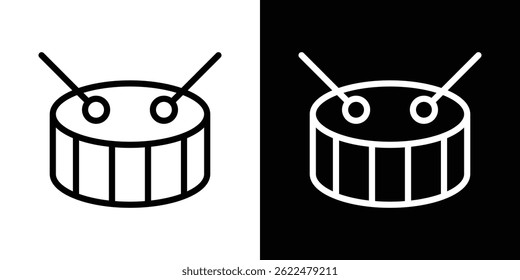 Drum icon shape graphic simple plain clipart symbol. thin line outline art