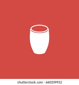 drum icon. sign design. red background
