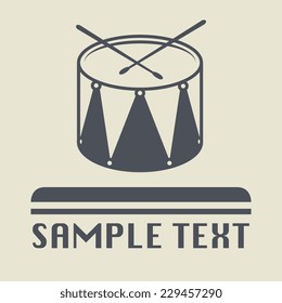 Drum icon or sign, vector illustration