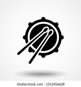Drum icon. Simple illustration of drum vector icon for web