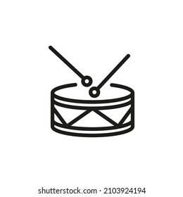 The drum icon. Simple linear vector illustration on a white background.