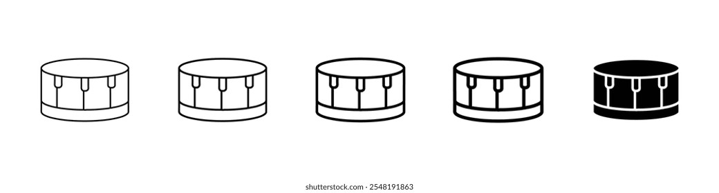 drum icon Simple thin line logo set