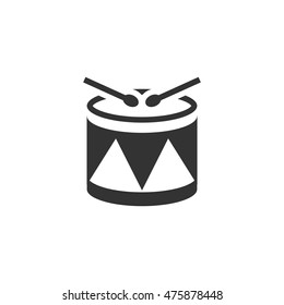 Drum icon in single color. Music percussion Christmas decoration celebration