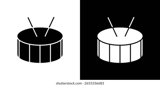 Colección de símbolo de icono de tambor. Vector plano ilustración de stock.