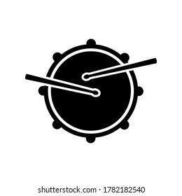 Drum icon symbol design black silhouette. view from the top