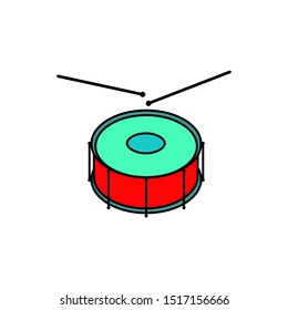 drum icon template. Vector illustration can be used for topics like drummer, music, musical, percussion  
