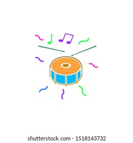 drum icon template. Vector illustration can be used for topics like drummer, music, musical, percussion