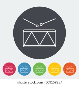 Drum icon. Thin line flat vector related icon for web and mobile applications. It can be used as - logo, pictogram, icon, infographic element. Vector Illustration. 
