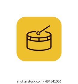 Drum icon vector, clip art. Also useful as logo, web UI element, symbol, graphic image, silhouette and illustration.