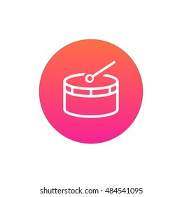Drum icon vector, clip art. Also useful as logo, web UI element, symbol, graphic image, silhouette and illustration.