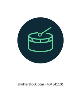 Drum icon vector, clip art. Also useful as logo, web UI element, symbol, graphic image, silhouette and illustration.