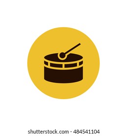 Drum icon vector, clip art. Also useful as logo, web UI element, symbol, graphic image, silhouette and illustration.