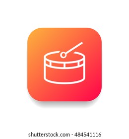 Drum icon vector, clip art. Also useful as logo, web UI element, symbol, graphic image, silhouette and illustration.