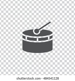 Drum icon vector, clip art. Also useful as logo, web UI element, symbol, graphic image, silhouette and illustration.