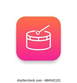Drum icon vector, clip art. Also useful as logo, web UI element, symbol, graphic image, silhouette and illustration.