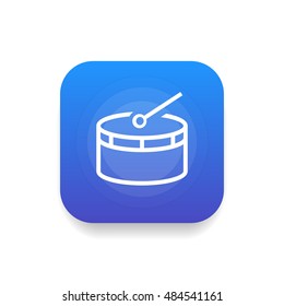Drum icon vector, clip art. Also useful as logo, web UI element, symbol, graphic image, silhouette and illustration.