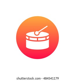 Drum icon vector, clip art. Also useful as logo, web UI element, symbol, graphic image, silhouette and illustration.