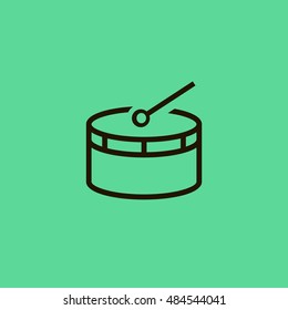 Drum icon vector, clip art. Also useful as logo, web UI element, symbol, graphic image, silhouette and illustration.