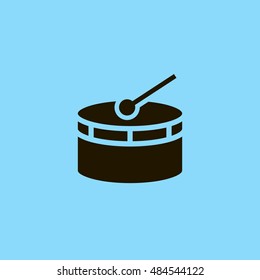 Drum icon vector, clip art. Also useful as logo, web UI element, symbol, graphic image, silhouette and illustration.