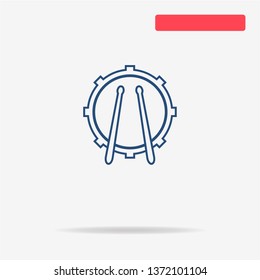 Drum icon. Vector concept illustration for design.