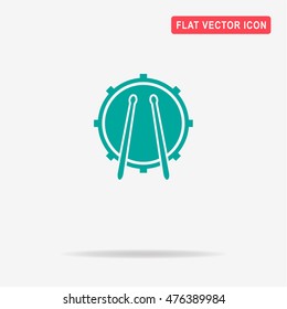 Drum icon. Vector concept illustration for design.