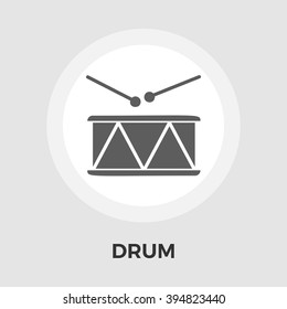Drum icon vector. Flat icon isolated on the white background. Editable EPS file. Vector illustration.