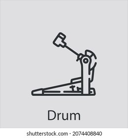 drum icon vector icon.Editable stroke.linear style sign for use web design and mobile apps,logo.Symbol illustration.Pixel vector graphics - Vector
