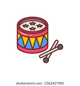 Icono de tambor en vector. Ilustración