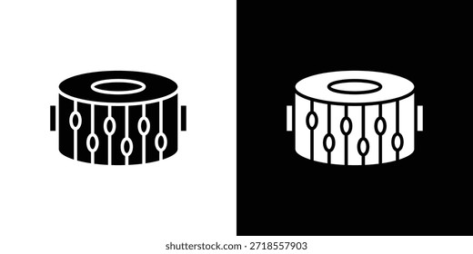 Ilustración vectorial de iconos de tambor - iconos de vector de estilo negro de alta calidad