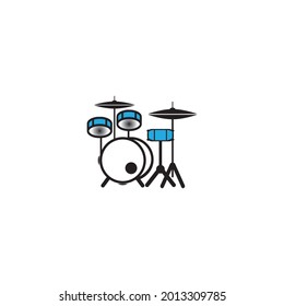 Drum icon vector illustration logo design template and background.