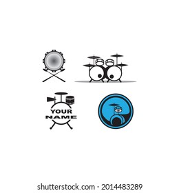Drum icon vector illustration logo design template and background.
