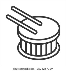 Drum Icon Vector Illustration Outline